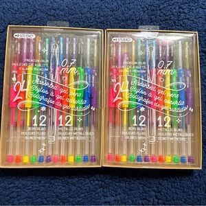 2 Boxes Studio Vibrant Gel Pens Set - 24 Colors